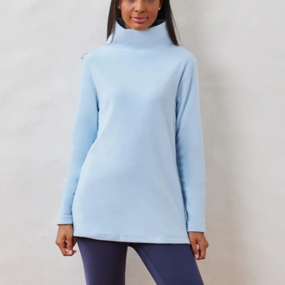 Dudley Stephens Fleece Light Pink Cobble Hill Turtleneck Terry Fleece Sz M EUC - Picture 13 of 15